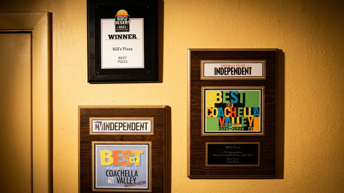 Awards on the wall